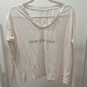 Cream Long Sleeve Tee with Positive Message